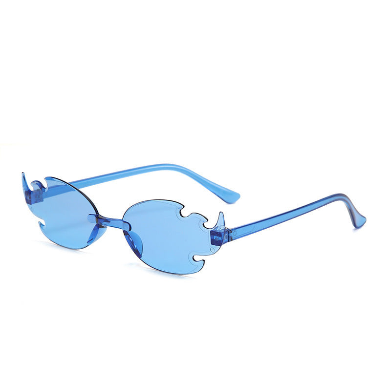 Lunettes de soleil colorées sans monture, tendance et personnalisées, couleur bonbon, pour soirée dansante