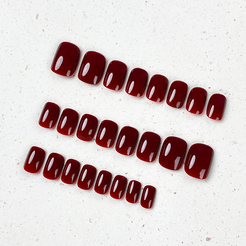 Parche de uñas postizas de color sólido simple a la moda para mujer