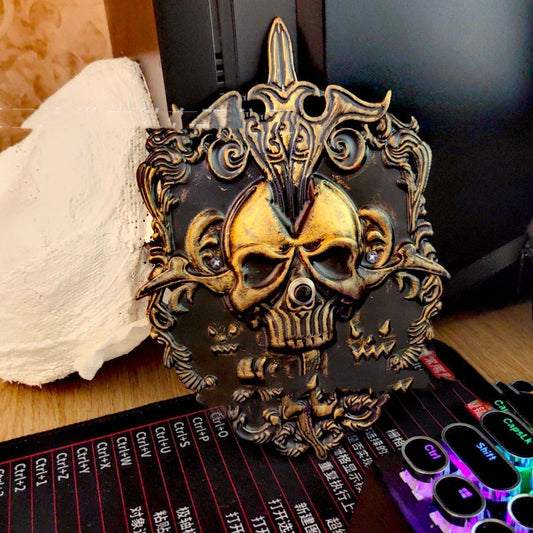 Décoration de sonnette de porte en forme de crâne pour Halloween