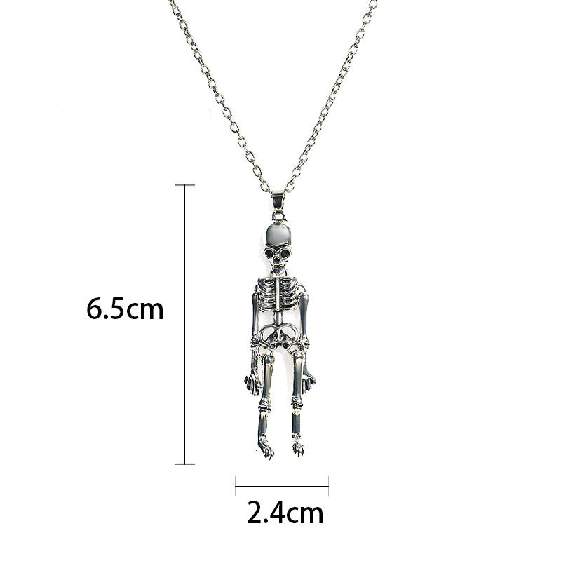 Collier avec pendentif tête de citrouille, crâne, chauve-souris et fantôme du festival des fantômes