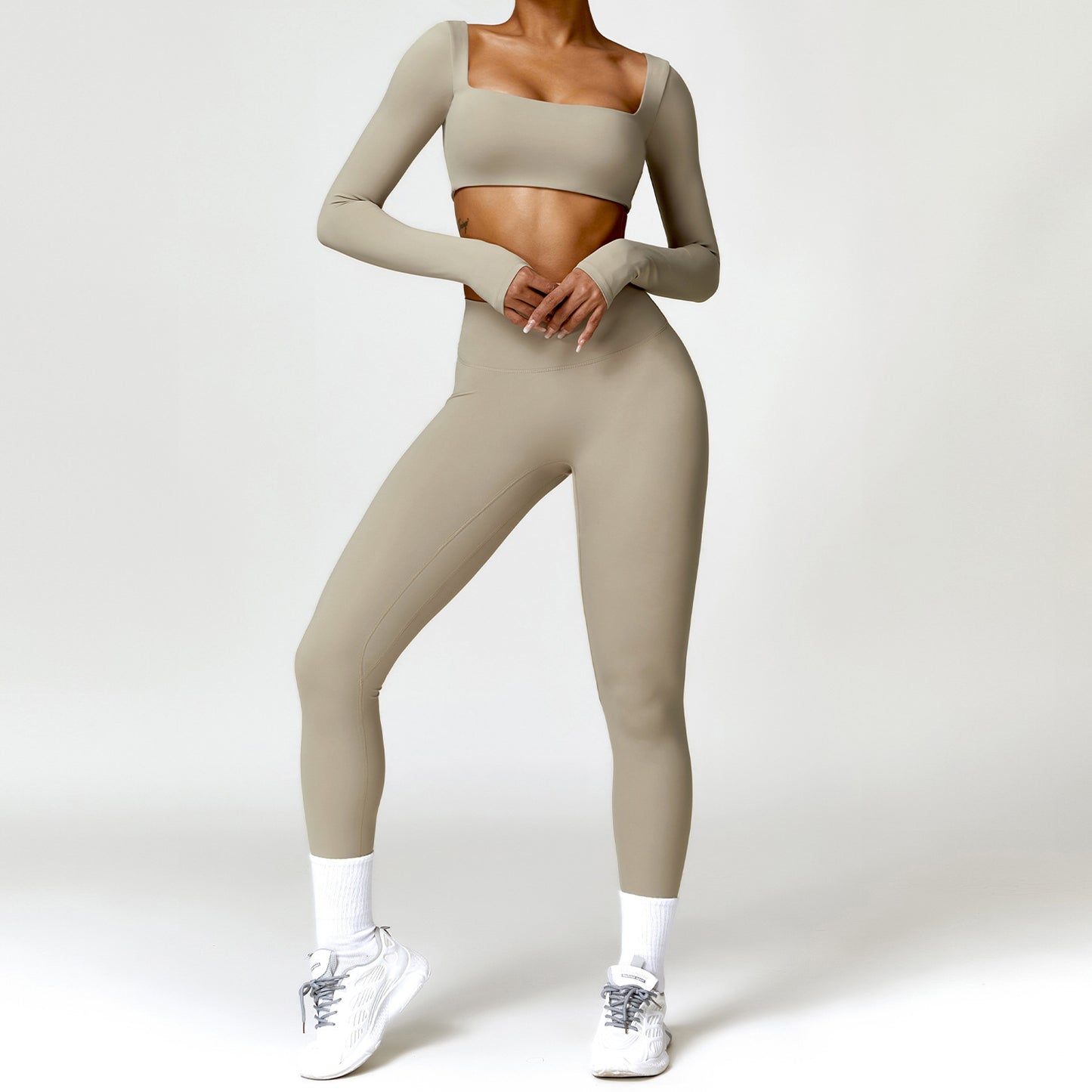 Combinaison de yoga moulante Winter Nude Feel, taille haute, séchage rapide, pour course à pied, sport, fitness