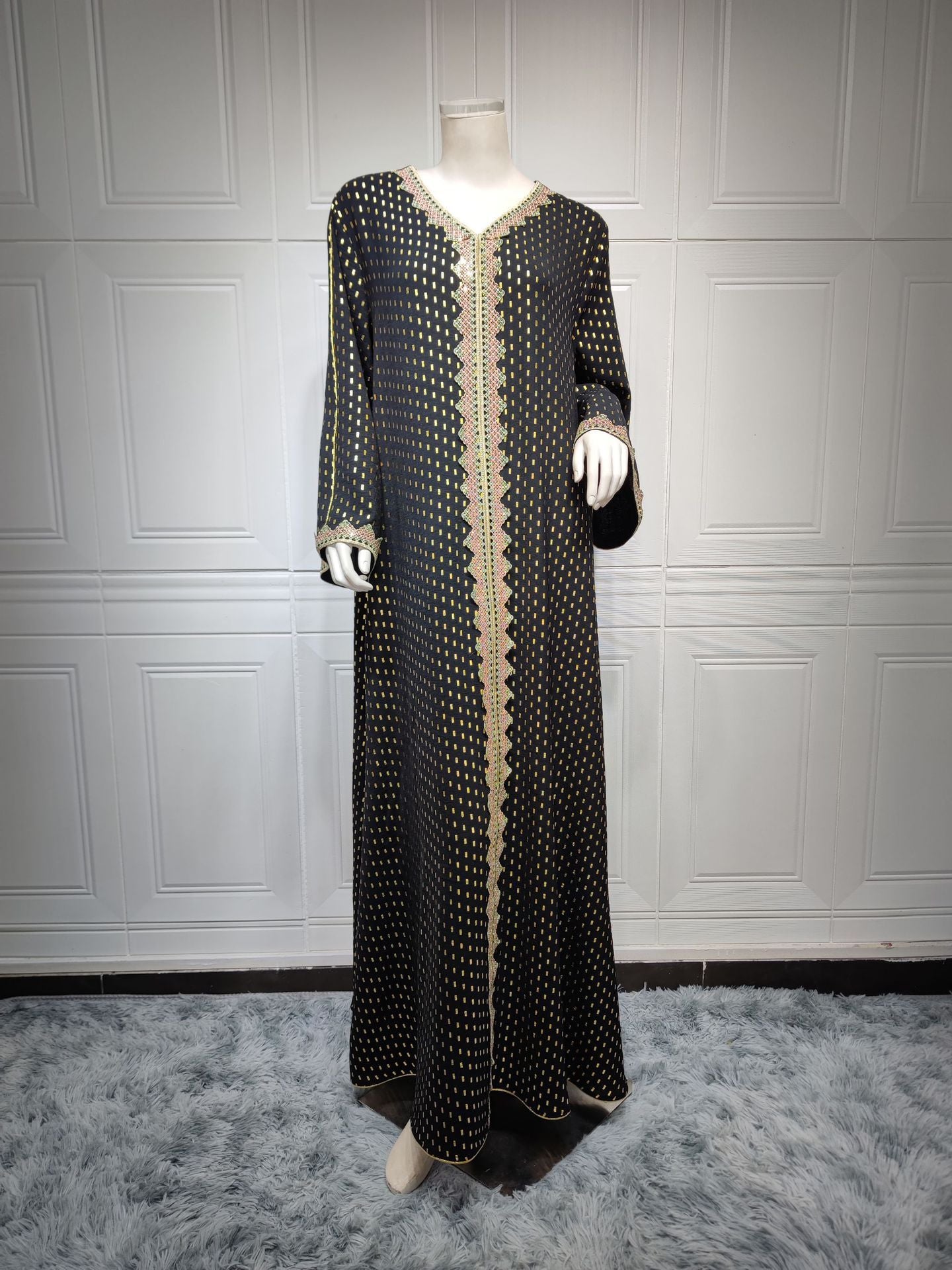 Vestido musulmán de Dubái para el verano con efecto bronceado