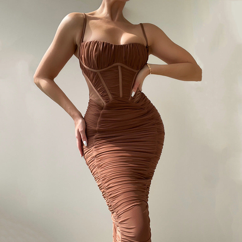 Tight Waist Drape Dress
