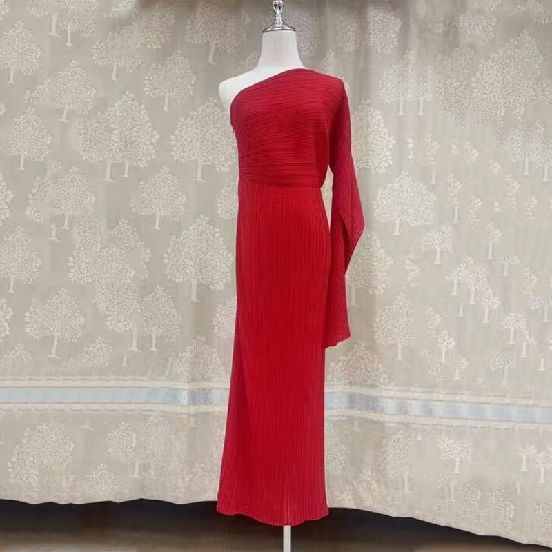 Robe châle plissée d'été pour femme