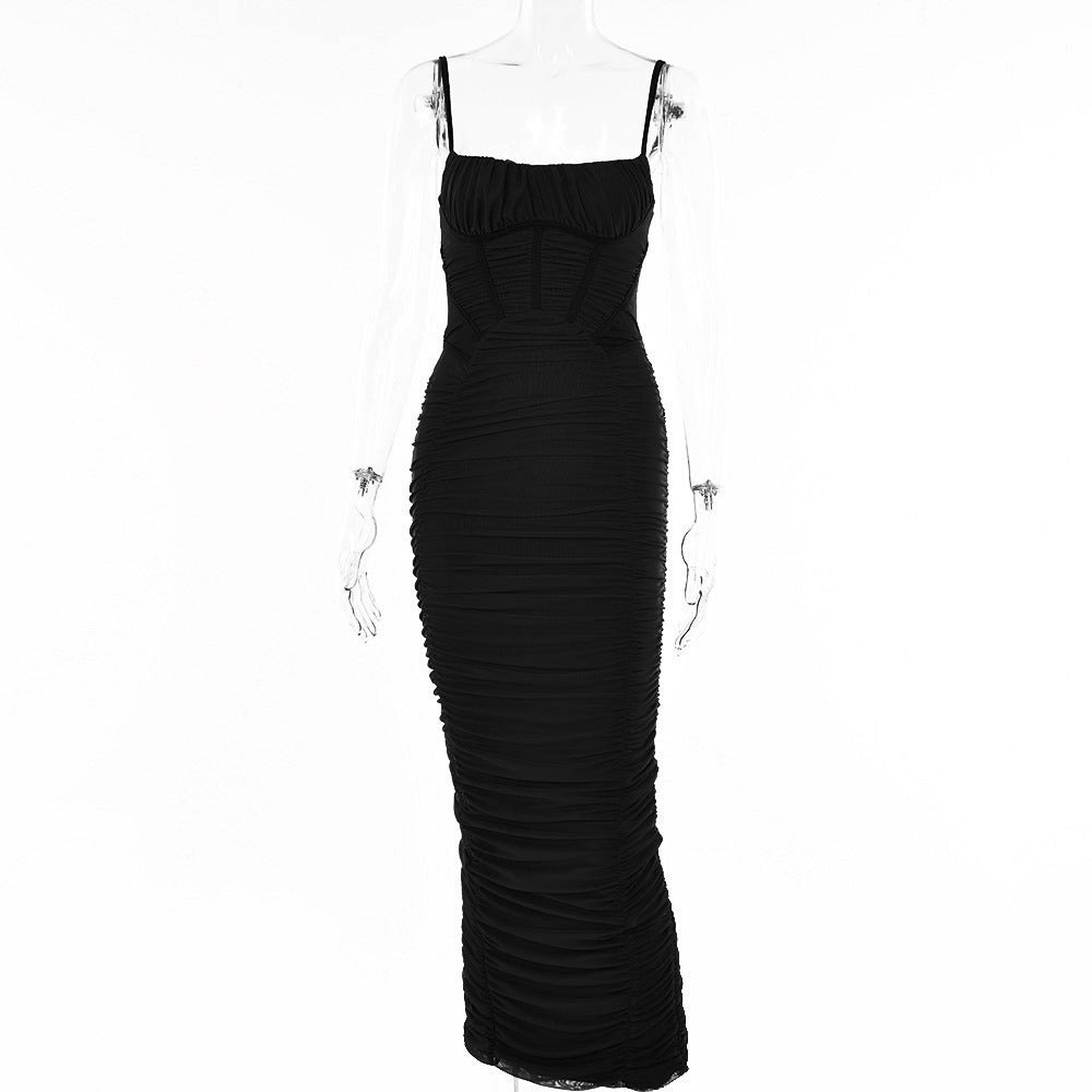 Tight Waist Drape Dress