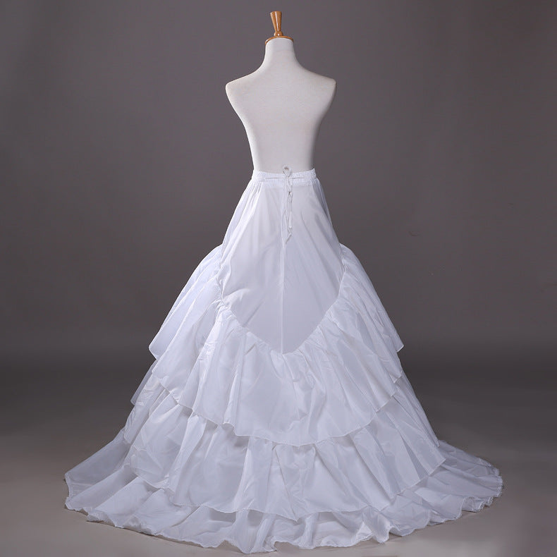Bridal Wedding Dress Trailing Skirt With Lace Elastic Waist