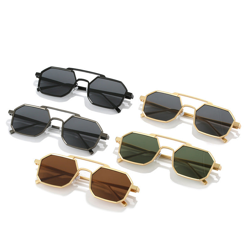 Gafas de sol de moda con montura geométrica y barra superior