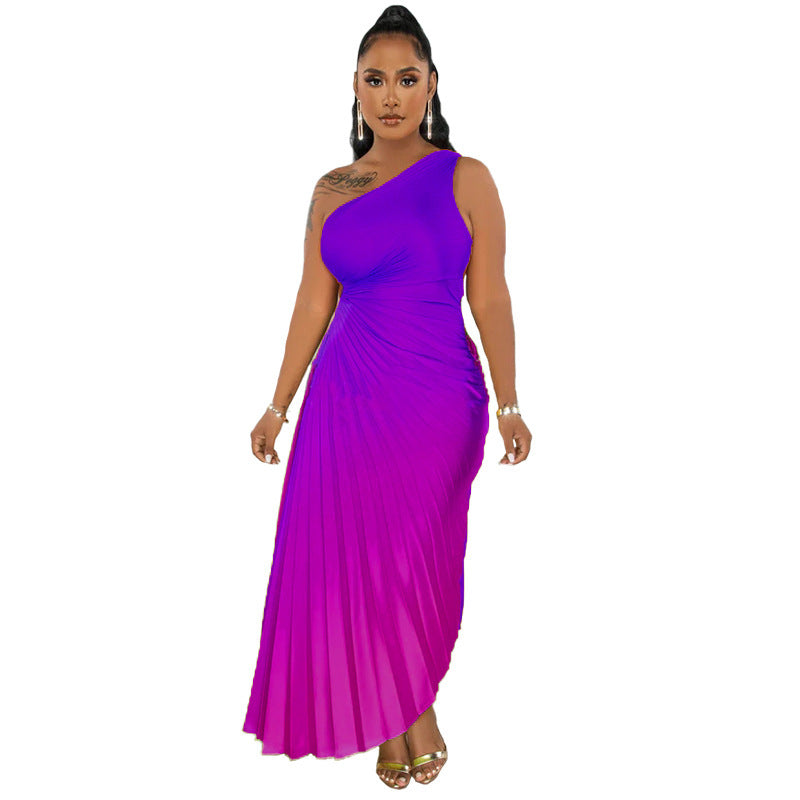 Robe plissée sexy dégradée