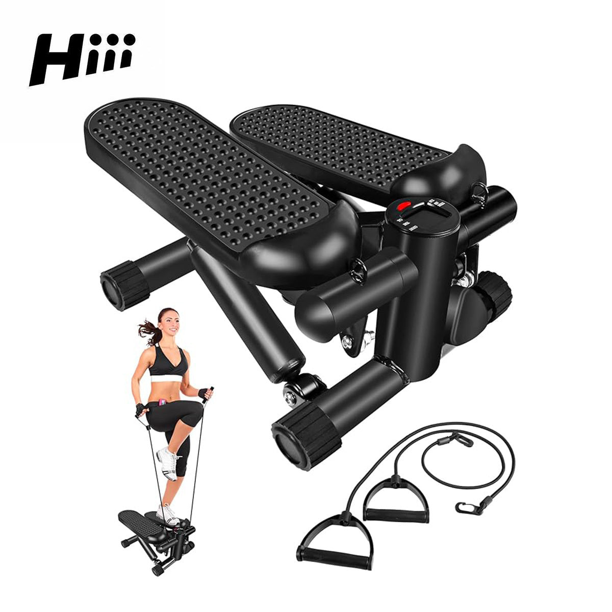 1pc,hiii,Escaleras para hacer ejercicio en casa,Mini escalera paso a paso con capacidad de 330 libras,Máquina paso a paso para ejercicio,Mini paso a paso con bandas de resistencia