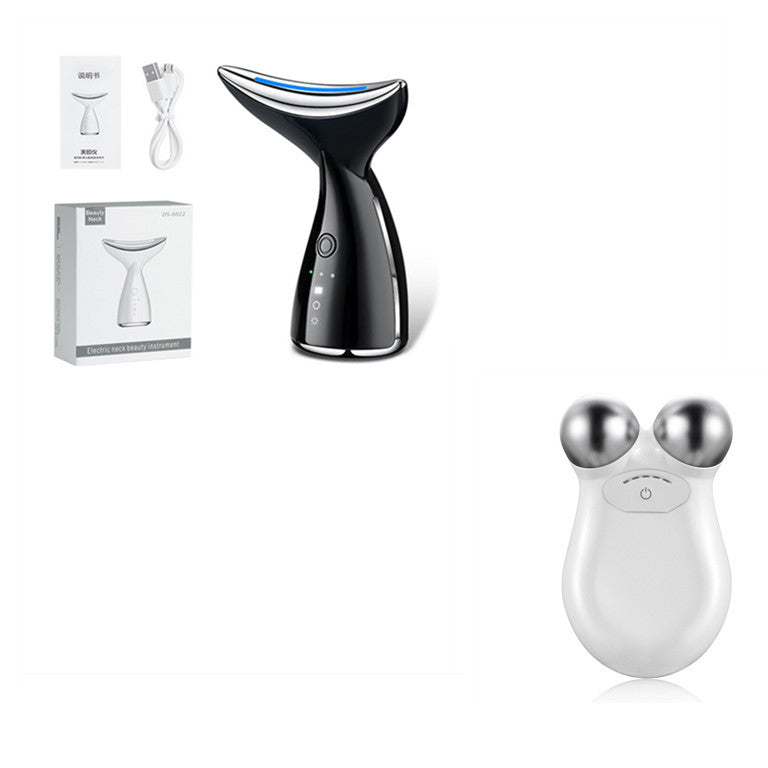Dispositivo de belleza facial de cuello microcorriente EMS con 3 colores terapia de fotones LED estiramiento de la piel Reduce los dispositivos de estiramiento facial de papada