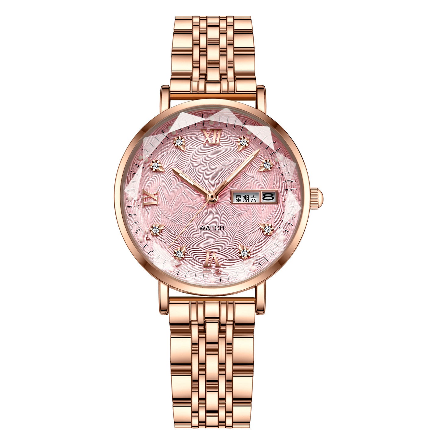 Reloj de cuarzo luminoso, resistente al agua y sencillo para mujer
