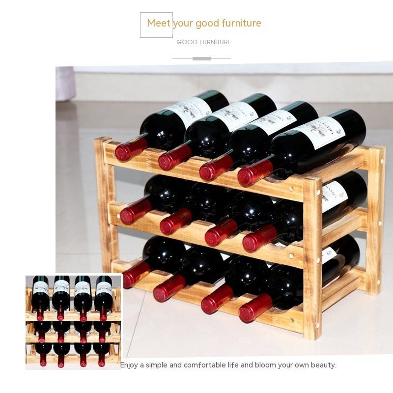 Présentoir à vin en bois massif