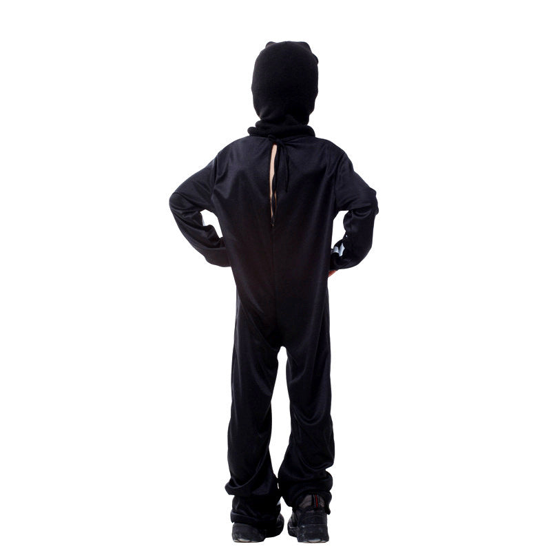 Costume de bal de maquillage pour enfants, fête d'Halloween, carnaval, crâne, garçon