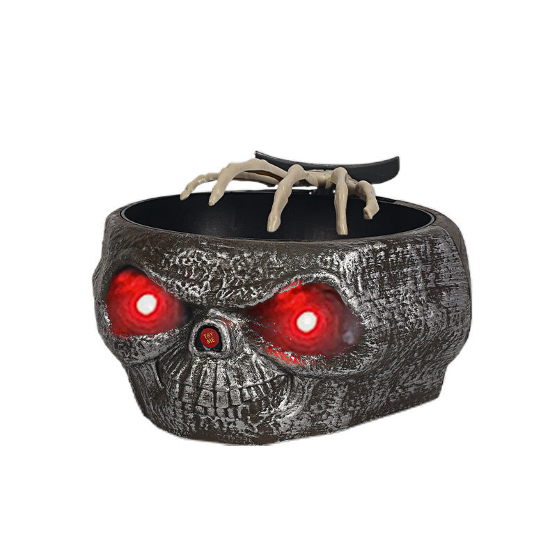 Cuenco de plástico con forma de calabaza para dulces de Halloween con mano activada por movimiento, platos para servir de Halloween, cuenco de calabazas de Halloween que funciona con pilas para fiestas de truco o trato