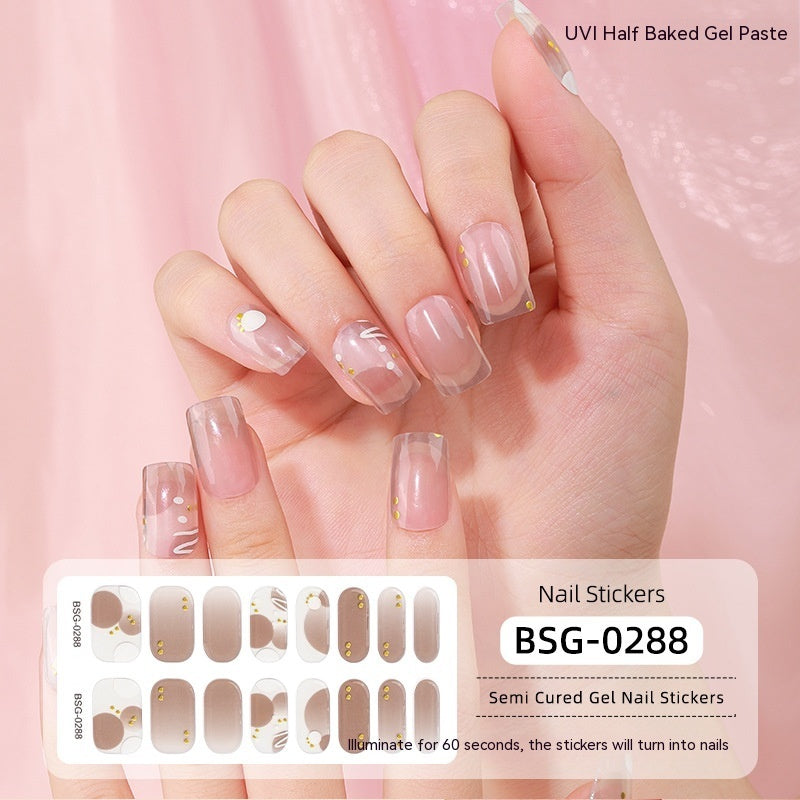 Autocollant pour ongles en gel semi-durcissant simple et tendance pour femmes