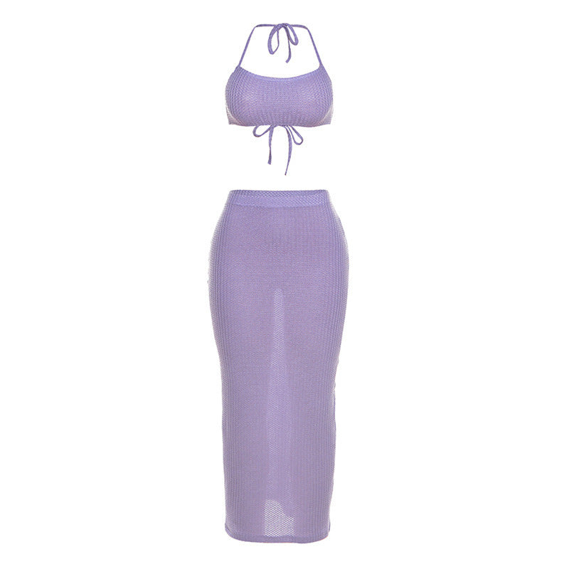 Robe fourreau taille haute à bretelles spaghetti sans manches, poitrine découverte, gilet enveloppé