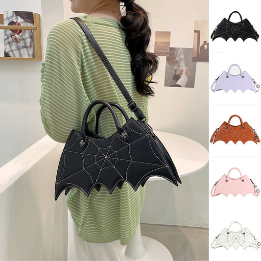 Sacs à bandoulière en forme de toile d'araignée pour Halloween, sacs à main en PU de style Batgirl Tide, sac messager à la mode