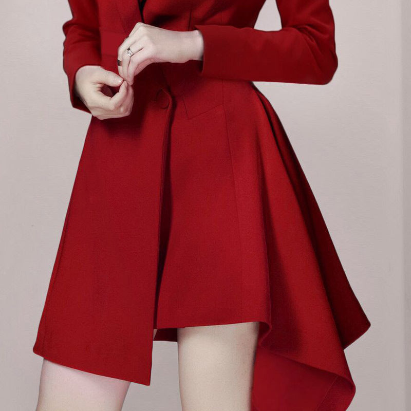 Women's Temperament Slim Fit Slim Irregular Suit Jacket Dress
