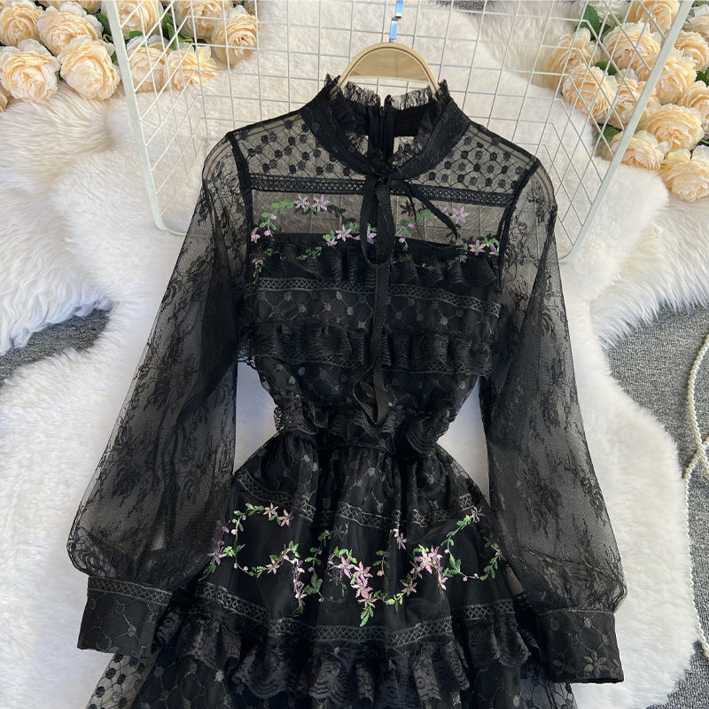 Robe élégante et raffinée en dentelle brodée