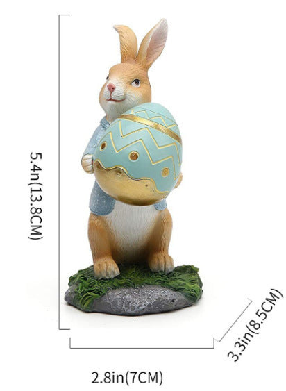 Statue artisanale en forme d'œuf de lapin de Pâques