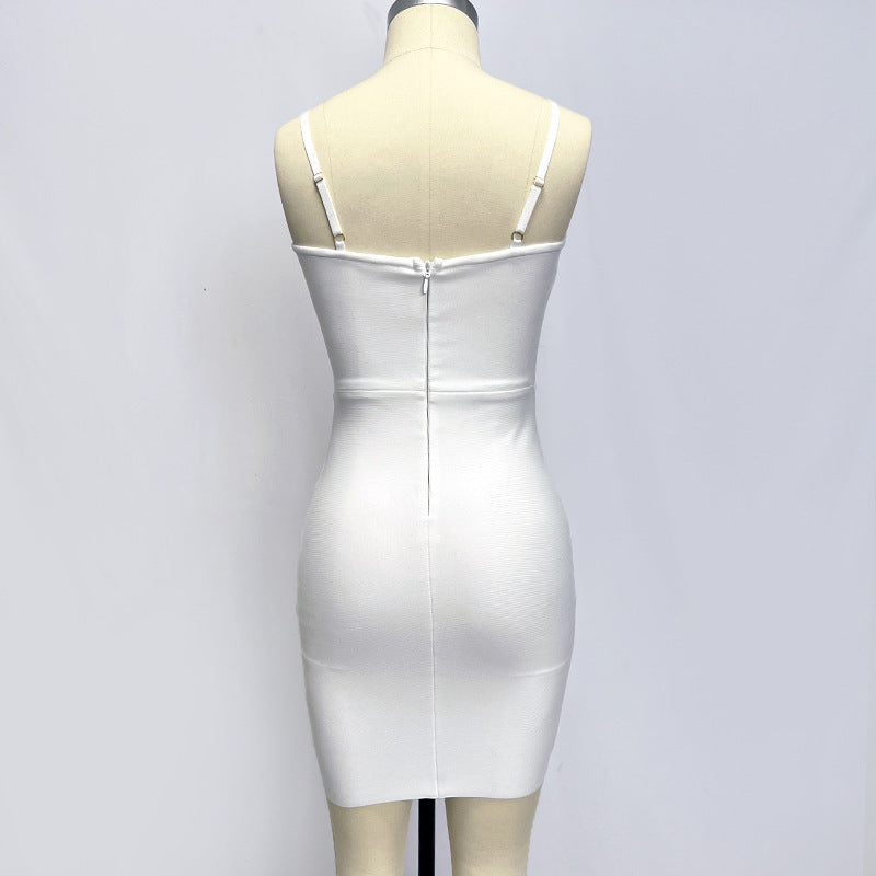 Vestido de una pieza con vendaje blanco para mujer