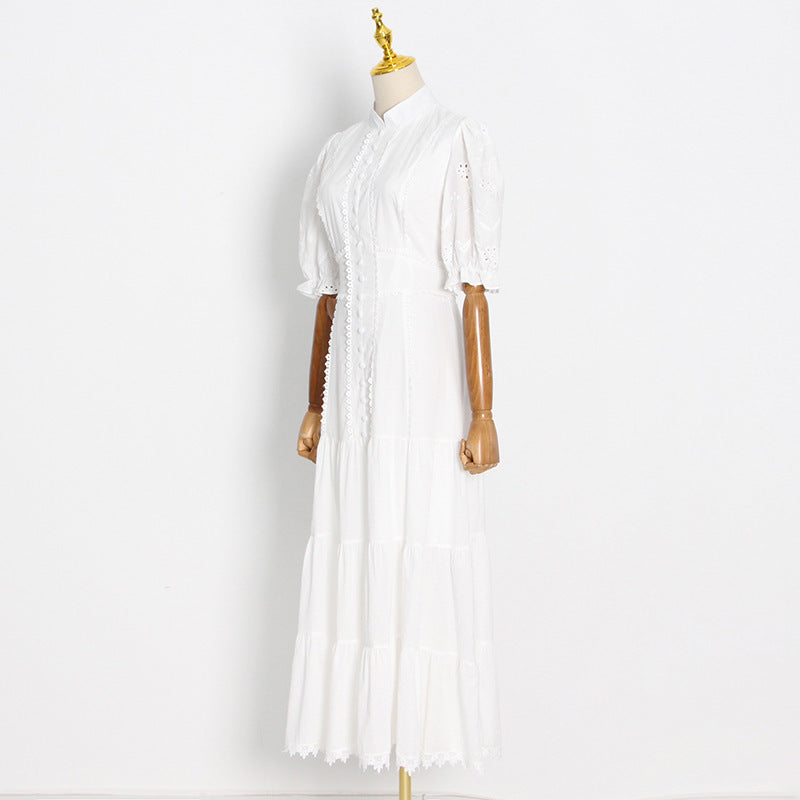 Temperament And Elegant Single-breasted Waist Slimming Dress