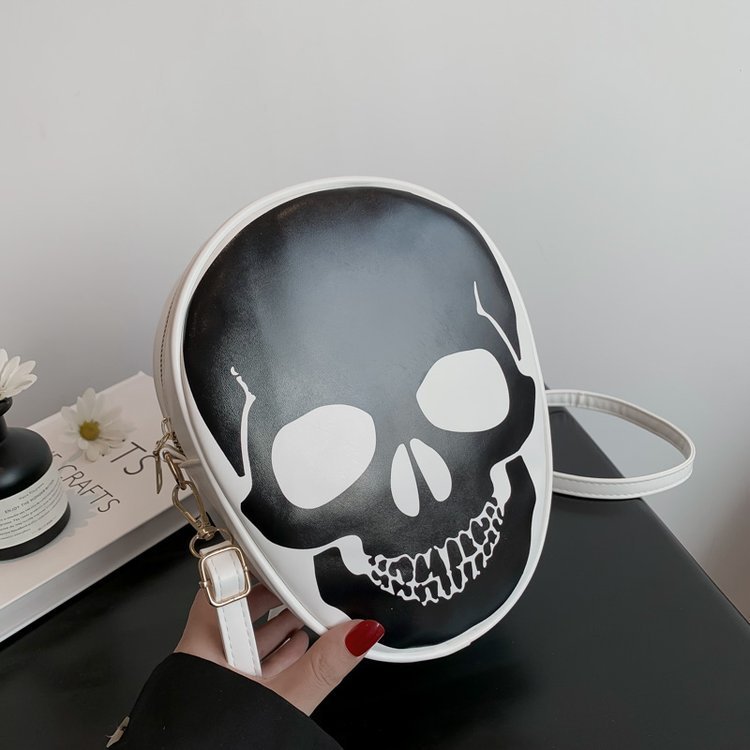 Sac bandoulière tête de mort pour Halloween, sacoche humoristique pour enfants, couple, extérieur, petit sac pour téléphone portable, pour femmes