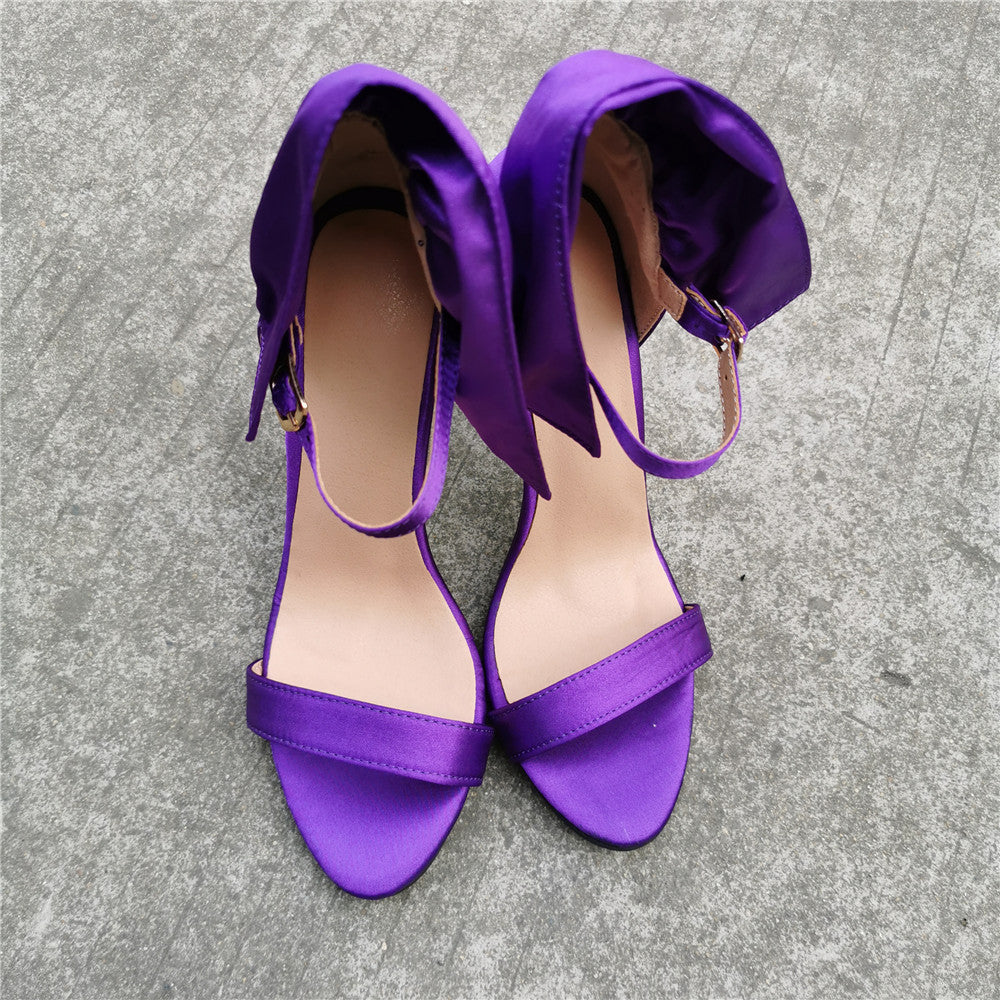 Sandalias de mujer con tacón súper banquete y talla grande con correa de aguja