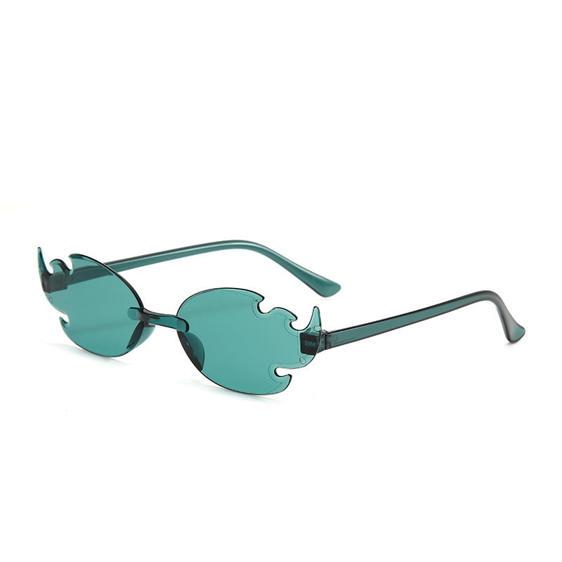 Lunettes de soleil colorées sans monture, tendance et personnalisées, couleur bonbon, pour soirée dansante