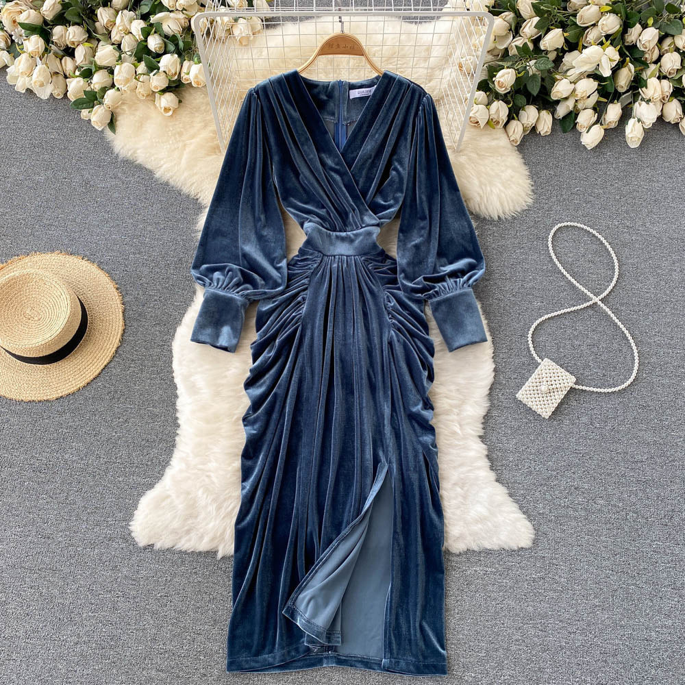 Robe en velours design pour femme