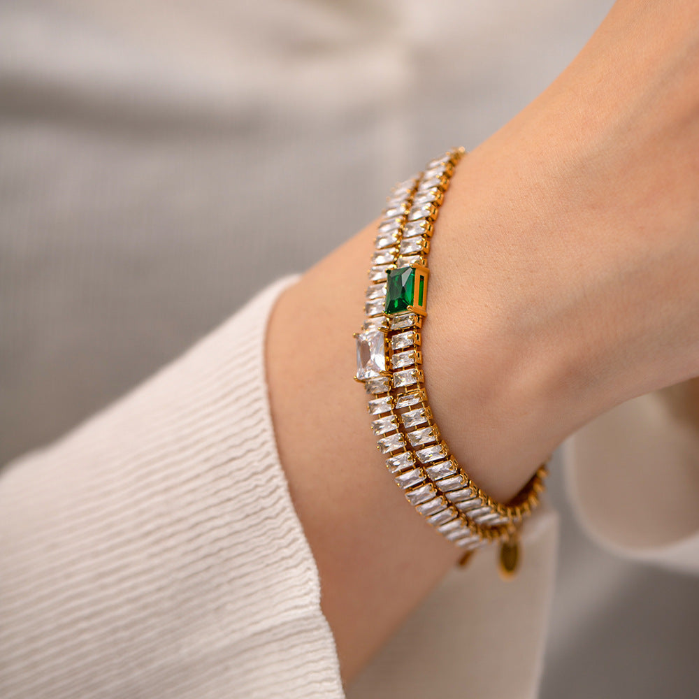 Pulsera versátil de acero y titanio para mujer