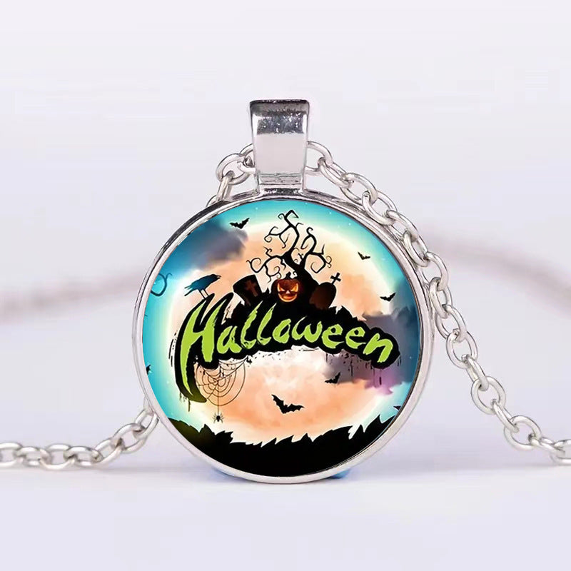 Collier rond Halloween citrouille fantôme chauve-souris hommes et femmes personnalité clavicule collier mode bijoux accessoires