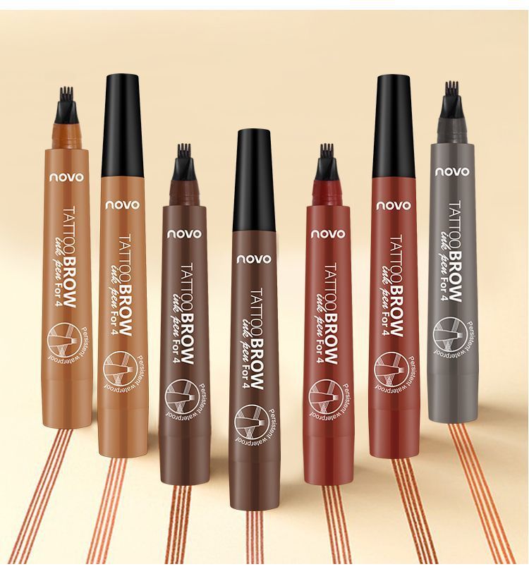 Crayon à sourcils liquide à quatre fourches tridimensionnel longue tenue