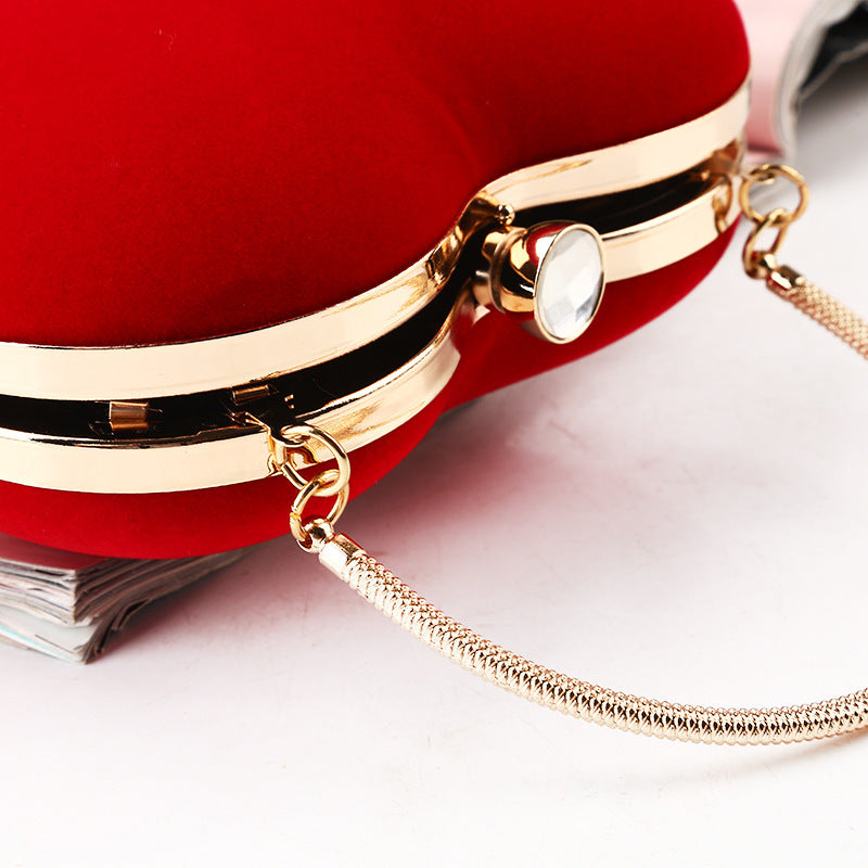 Heart-shaped Clutch Simple Dinner Bag Handmade