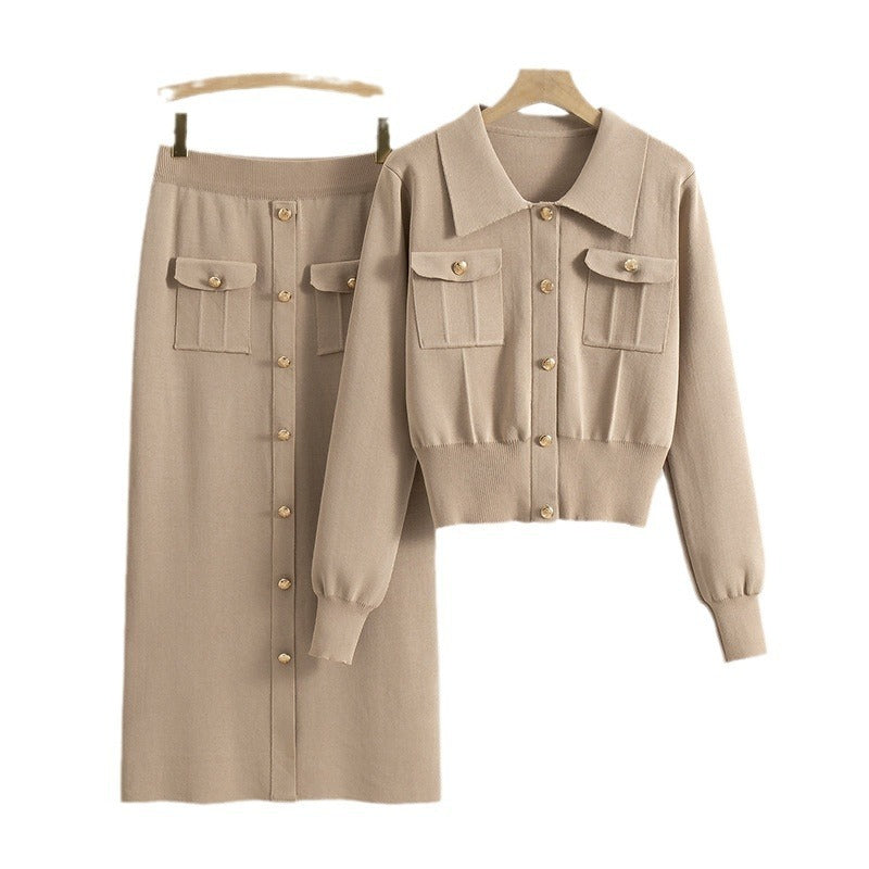 Costume en tricot de style français pour femme, nouvelle collection printemps-automne