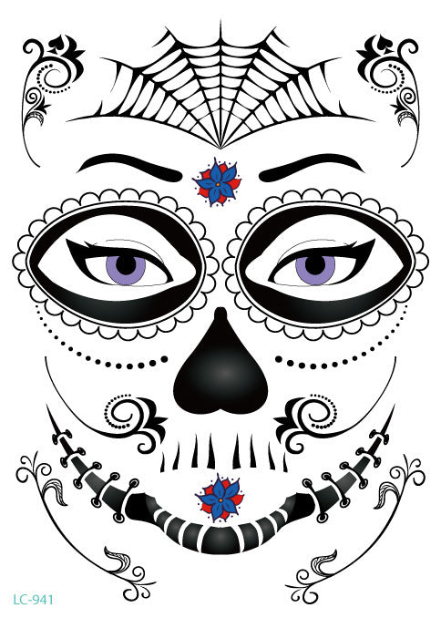 Waterproof Halloween Face Sticker Tatoo
