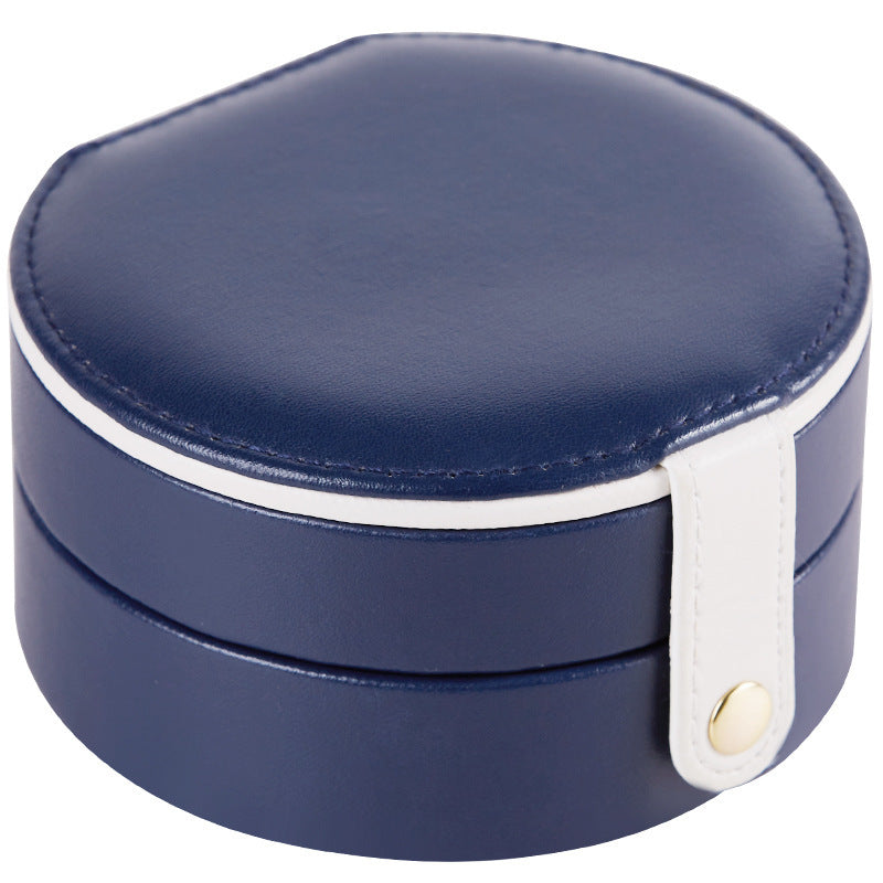 Boîte ronde portable Princess Mini petite boîte de rangement de bijoux de luxe simple à main