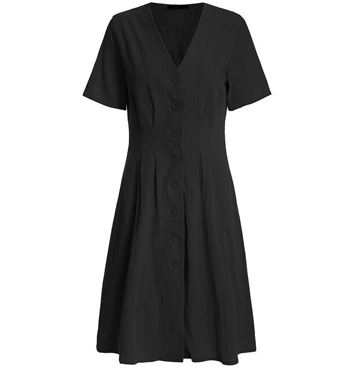 Robe décontractée en lin avec jupe pare-soleil