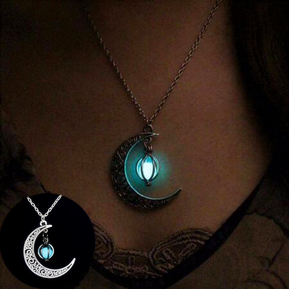 Collier pendentif lumineux en pierre naturelle brillante pour femme, bijou tendance, idéal comme cadeau