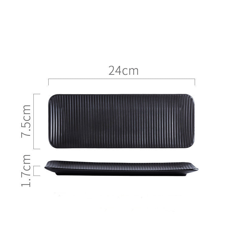 Japanese Creative Sushi Plate Pottery Long Plate