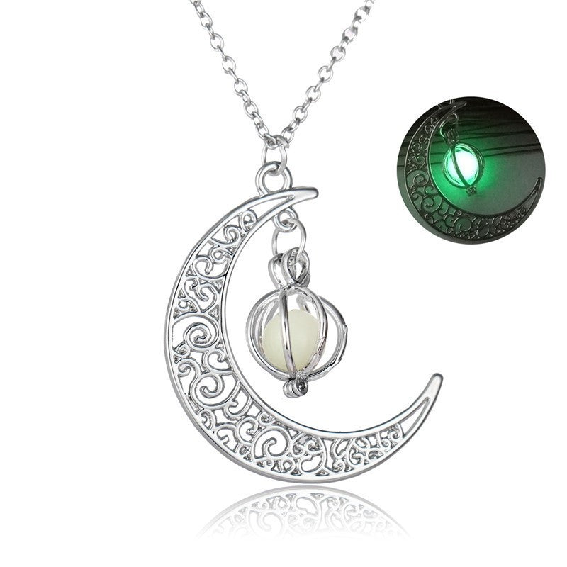 Collier pendentif lumineux en pierre naturelle brillante pour femme, bijou tendance, idéal comme cadeau
