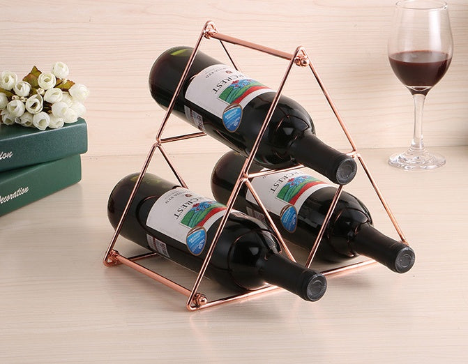 Creative Household Decorative Ornaments Tieyi Red Wine Rack European Pyramid Wine Rack Display Rack Can Be Disassembled and Assembled