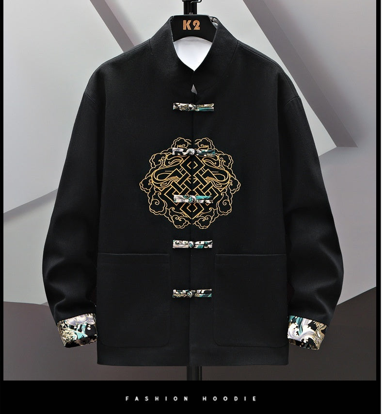 Manteau chinois brodé avec boucle de costume chinois