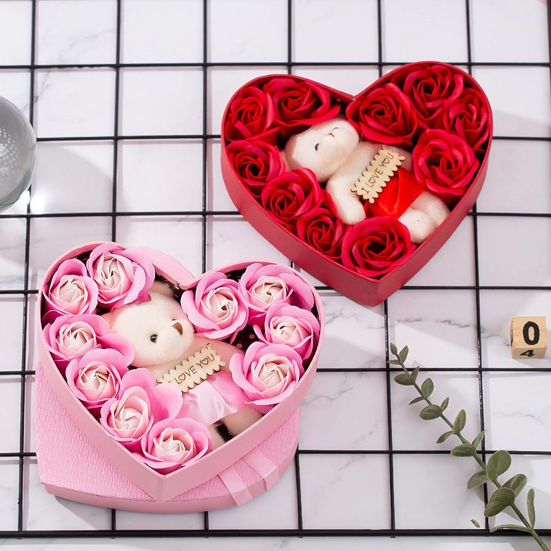 Caja de regalo con forma de corazón en forma de rosa roja Caja de regalo de Navidad para Año Nuevo Regalo de Navidad para San Valentín Regalo de cumpleaños para el Día de la Madre