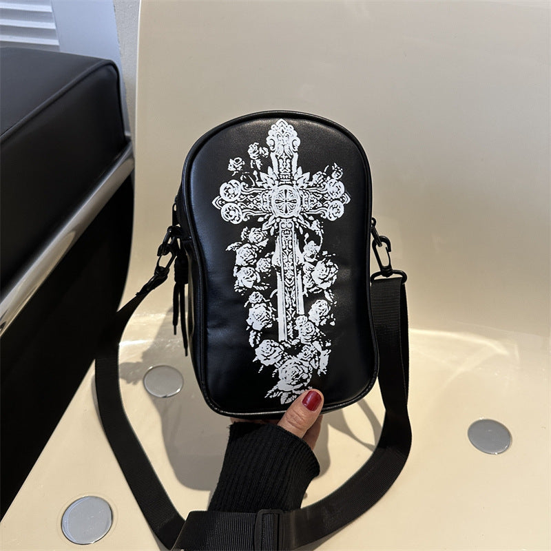 Sac à bandoulière pour téléphone portable avec motif graffiti d'Halloween pour filles, motif citrouille, fantôme, chauve-souris, amusant, pour femmes, mini sacs à bandoulière créatifs