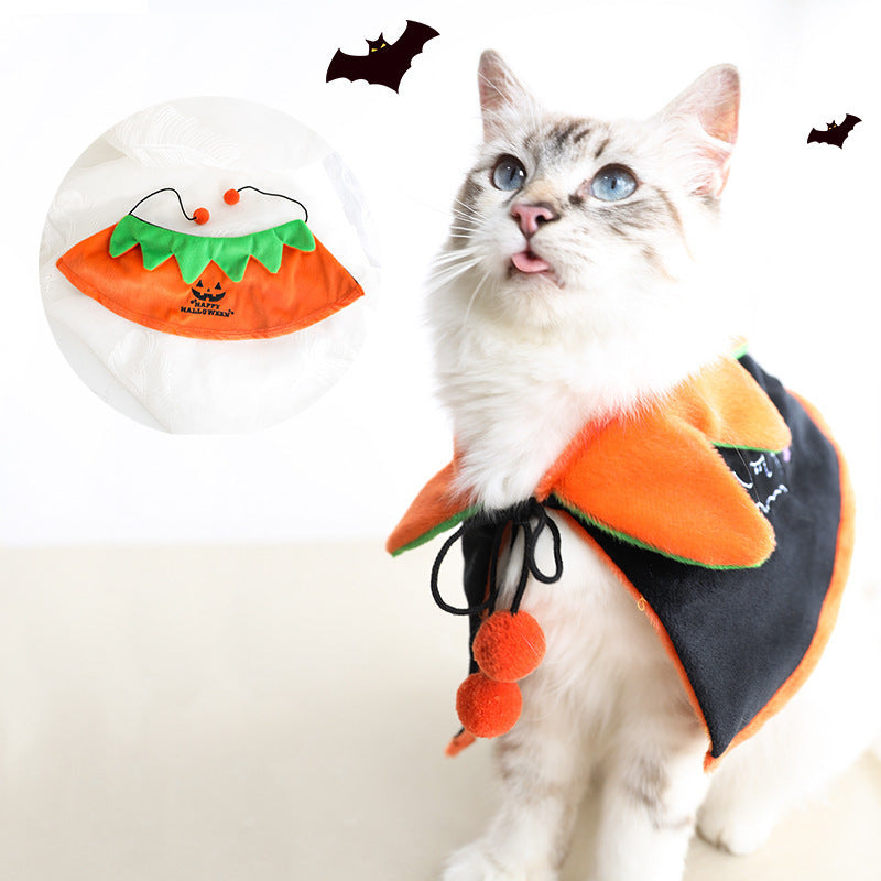 Costume d'Halloween pour animal de compagnie, cape citrouille, ailes de chauve-souris, tueur de relooking