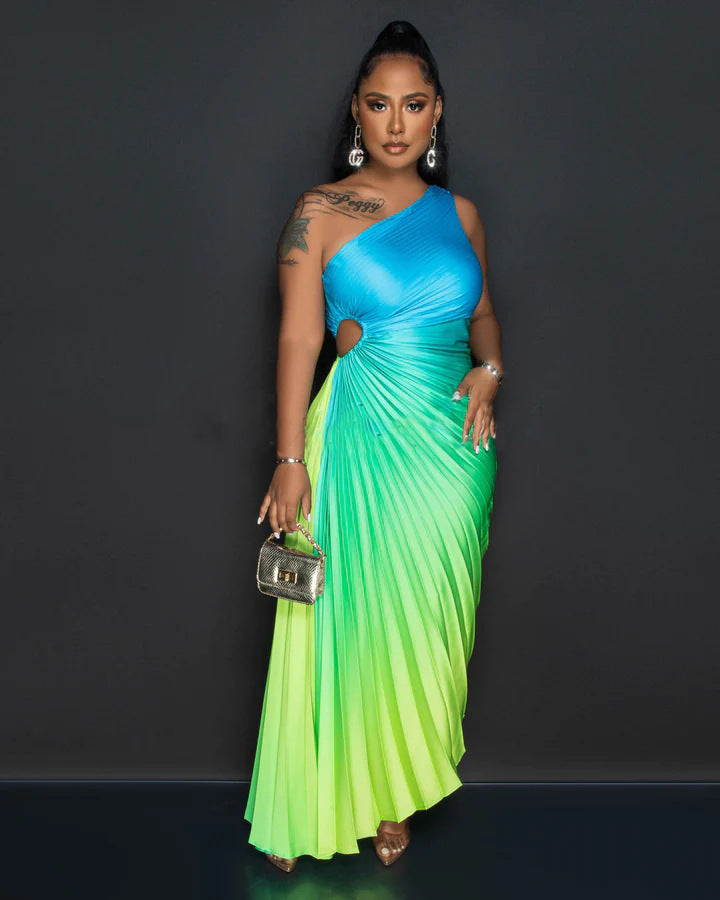 Robe plissée sexy dégradée