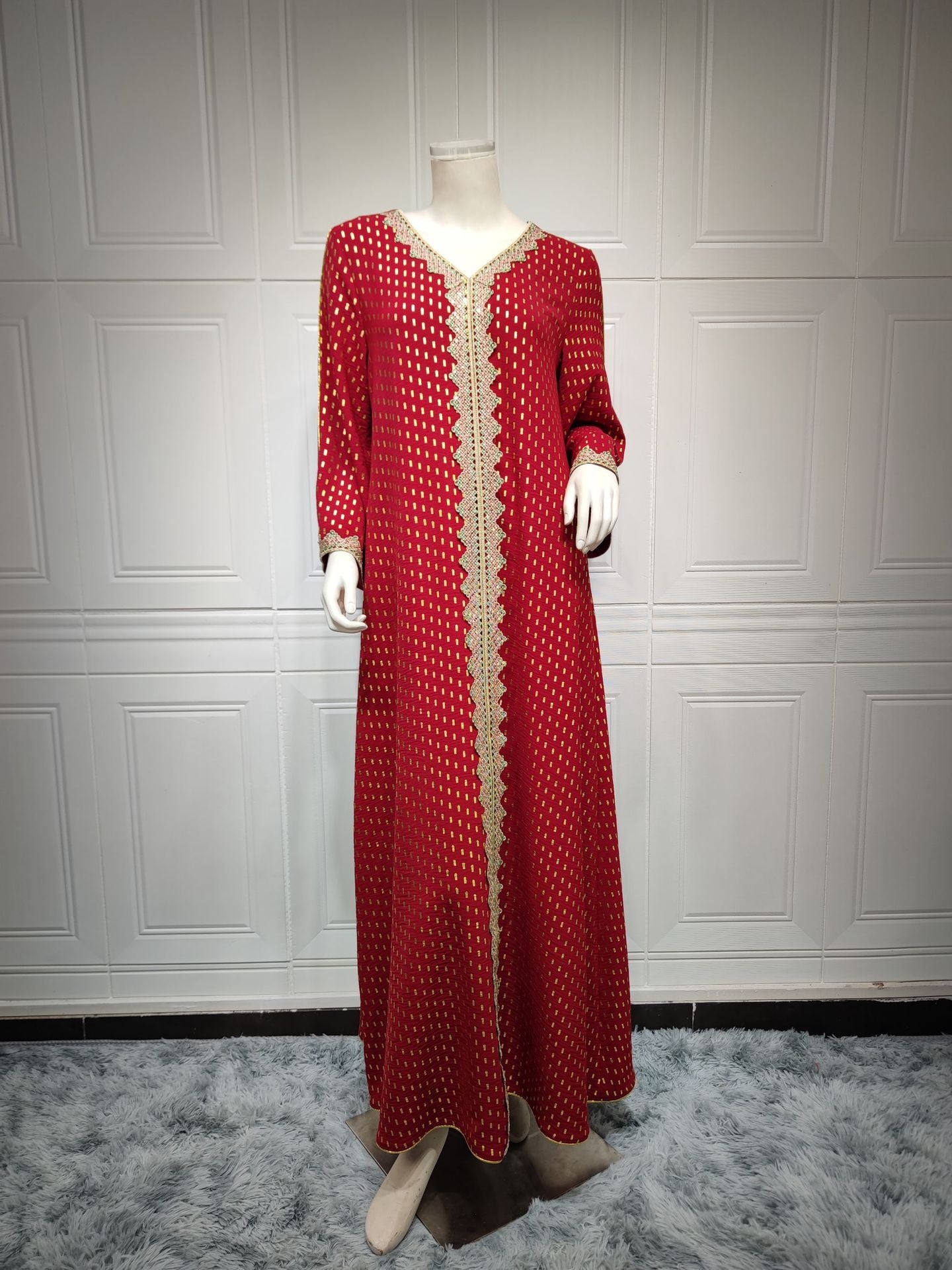 Vestido musulmán de Dubái para el verano con efecto bronceado