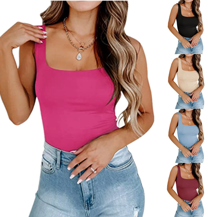 Débardeur slim uni pour femme