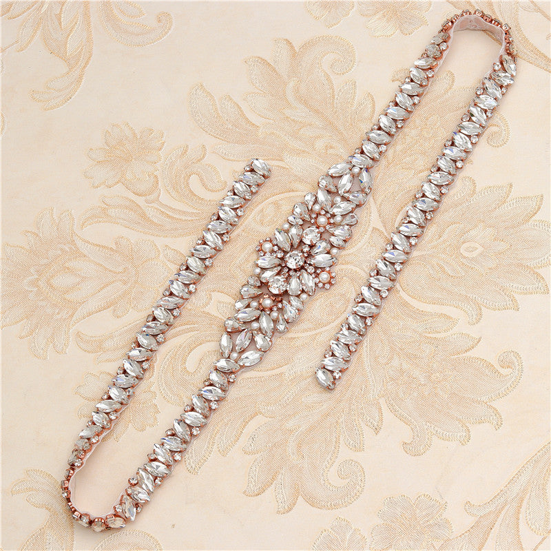 Apliques de diamantes de imitación para vestido de novia, joyería para la cintura